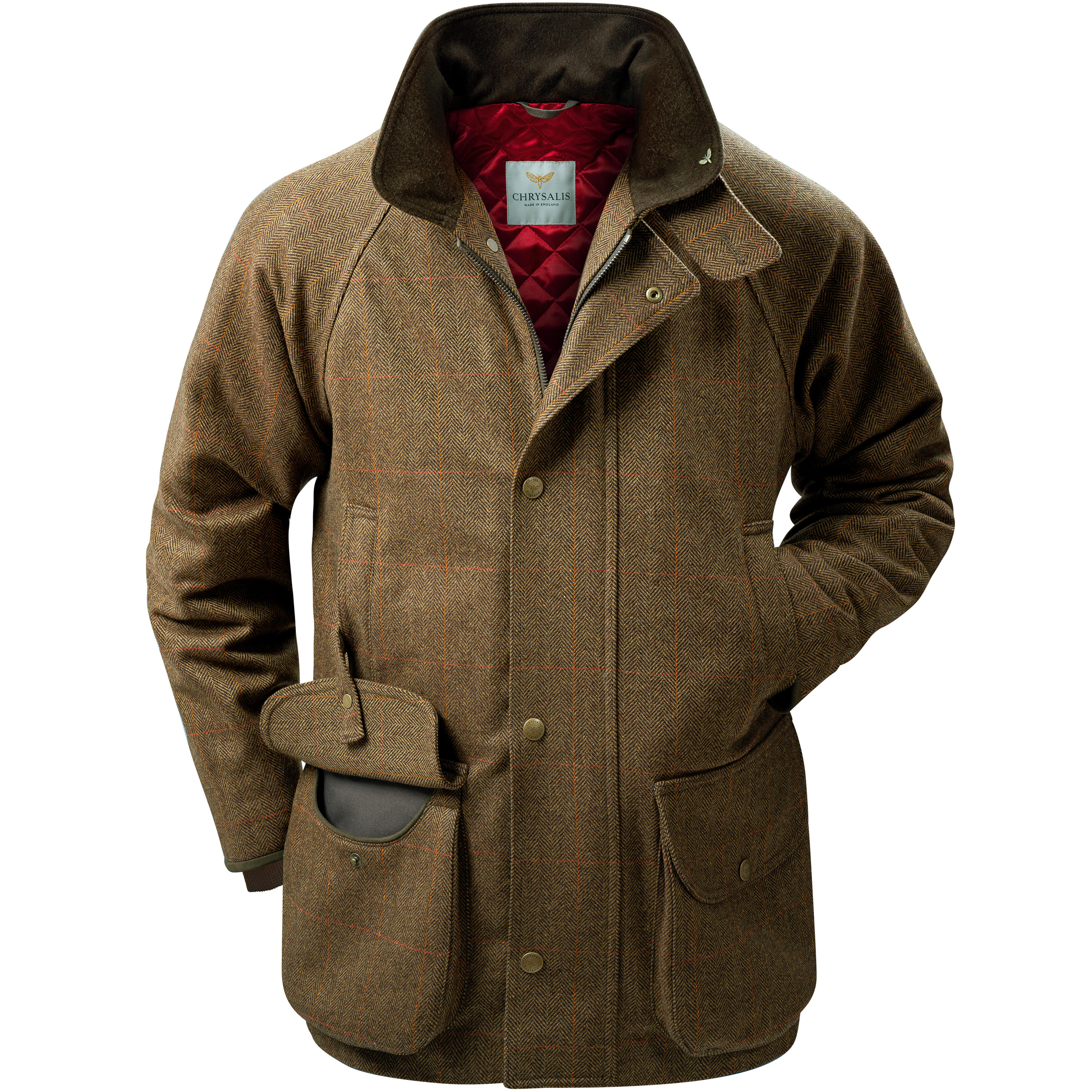 ジャケット・アウター H LOVAT TWEED RGLAN SLEEVE COAT Men's Fashion Winter Round Collar Long Sleeve Color Matching